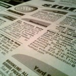 Newspaper classifieds by Ian Lamont, from Flickr Newspaper classifieds by Ian Lamont, from Flickr