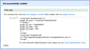 Google AdSense ad code