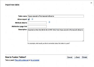 Google Fusion Tables data details