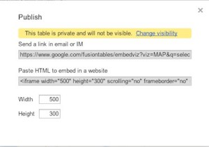 Google Fusion map embeddable link options