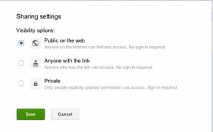 Google Fusion table privacy settings