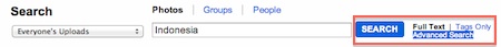 Flickr advanced search option