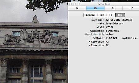 Exif data from Apple's Preview application